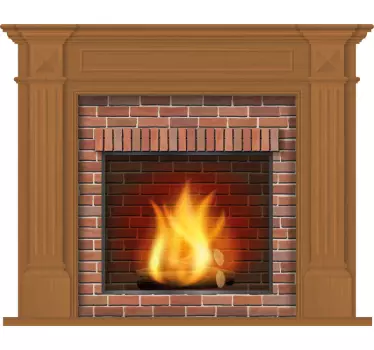 Brick Fireplace wall sticker - TenStickers