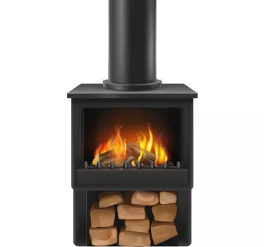 Fireplace Log Burner wall sticker - TenStickers