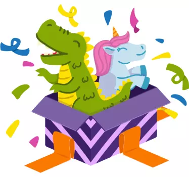 Wall stickers for kid colorful dinosaur unicorn - TenStickers