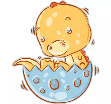 Cute hatching dinosaur wall stickers for kid - TenStickers