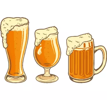 Food sticker beer glasses set - TenStickers