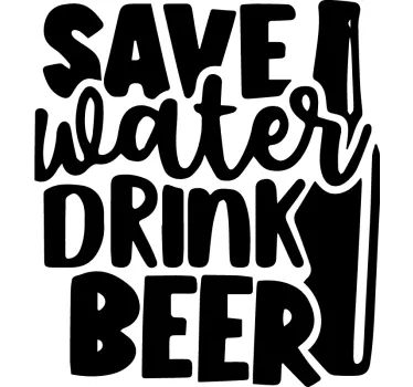 Beer save water drink wall decal - TenStickers