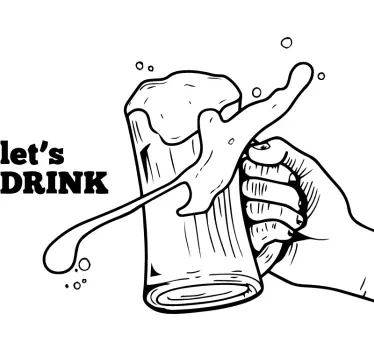 Cuisine wall sticker beer splash gesture - TenStickers