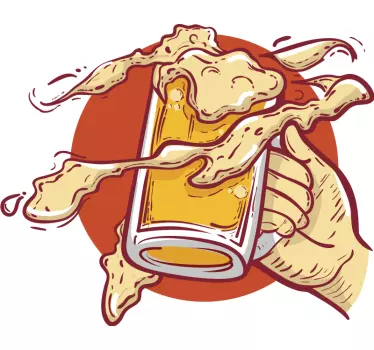 Cuisine wall sticker beer splash design - TenStickers