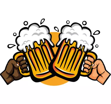 Beer cheers drink wall sticker - TenStickers
