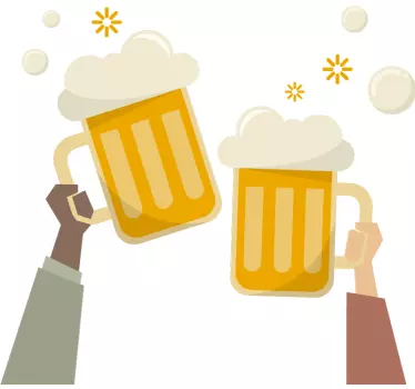 Cuisine wall sticker cheers with beer mugs - TenStickers
