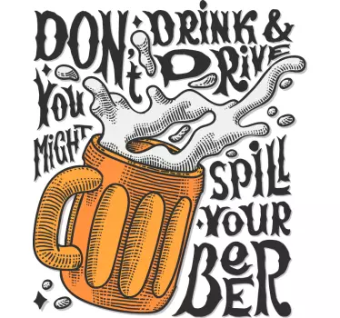 Beer Banner drink wall decal - TenStickers