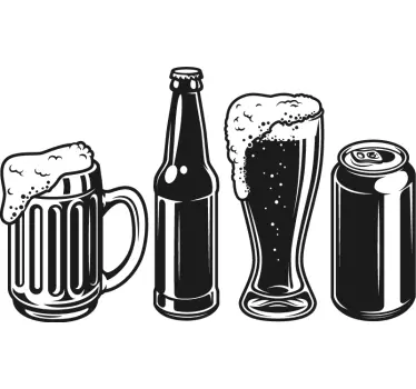 Food sticker beer mug glasses - TenStickers