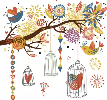 Garden of Birds Sticker - TenStickers