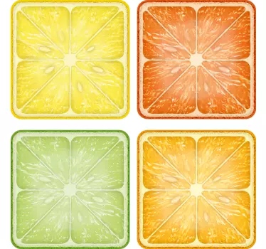Colorful citrus tile transfer vinyl decal - TenStickers