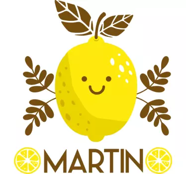 Fruit sticker happy lemon design - TenStickers
