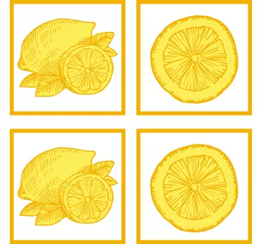 Orange and Lemon Sketch TILES tile transfer - TenStickers