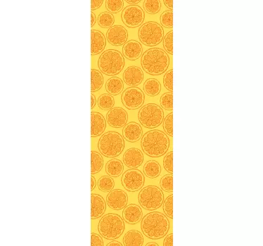 Orange hand draw pattern FRIDGE fridge decals - TenStickers