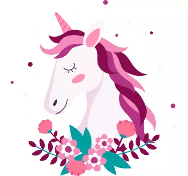 Sparkling cartoon unicorn purple fairy tale wall decal - TenStickers