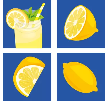 Cuisine wall sticker lemon refreshing drink - TenStickers