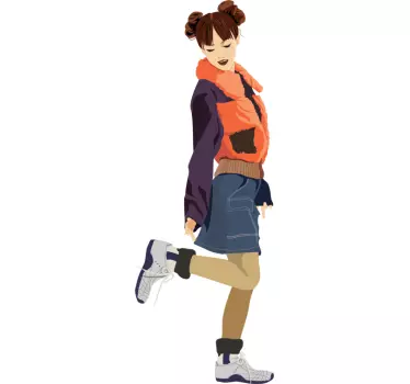 People sticker stylish girl pose - TenStickers