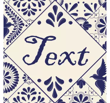 Personalized delfts blue tile transfer - TenStickers