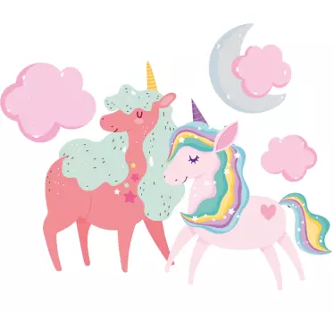 Wall stickers for kid featuring adorable unicorns - TenStickers