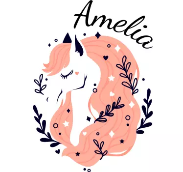 horse with personalized name farm animal sticker - TenStickers