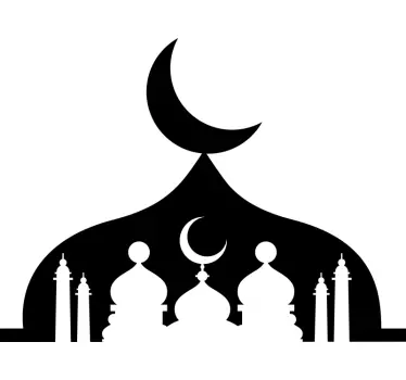 Silhouette of a Mosque Arabic Stickers - TenStickers