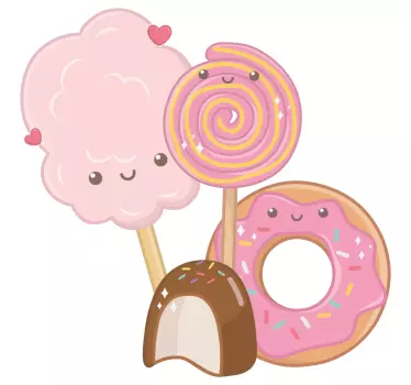 Anime sweets illustration wall art - TenStickers