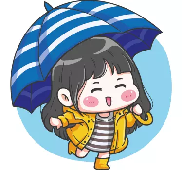 Wall stickers for kid happy girl umbrella - TenStickers