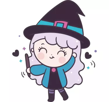 Anime witch illustration wall art - TenStickers