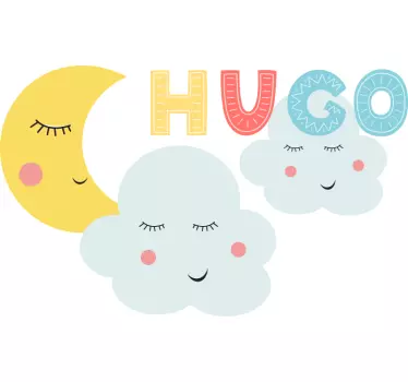 Clouds and moon baby wall sticker - TenStickers