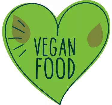 Heart shape vegan cuisine wall sticker - TenStickers