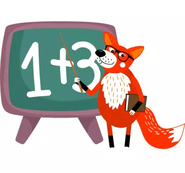 Playful teaching fox wall stickers for kid - TenStickers