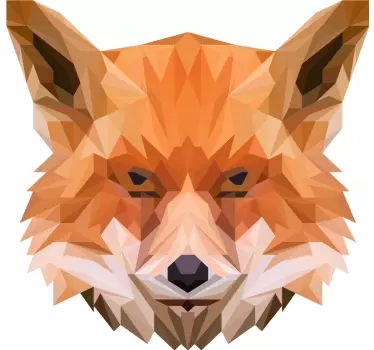 Geometric fox head wild animal sticker - TenStickers