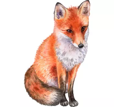 Fox illustration wild animal wall sticker for bedroom - TenStickers