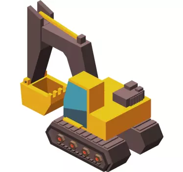 Excavator 3d model kids machine toy decal - TenStickers