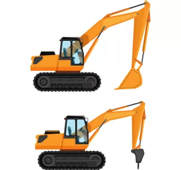 Object sticker excavator heavy machinery - TenStickers