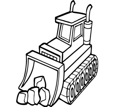 Wall stickers for kid excavator outline art - TenStickers