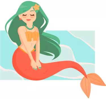 Wall stickers for kid mermaid with flowing hair - TenStickers