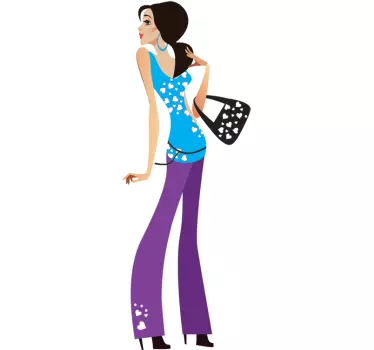 People sticker stylish woman pose - TenStickers