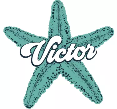 Starfish custom name wall stickers for kid - TenStickers