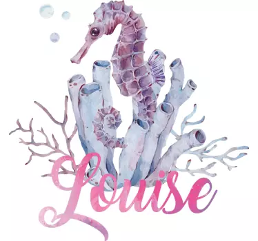 Watercolor Seahorse Custom Sticker - TenStickers