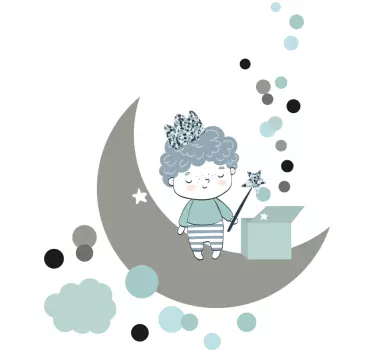 Wall stickers for kid whimsical moon boy - TenStickers