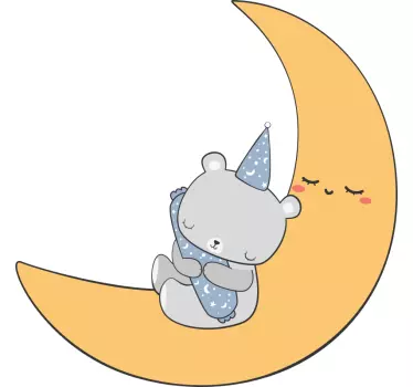 Wall stickers for kid cute bear moon - TenStickers