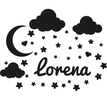 Rain of stars with name illustration wall art - TenStickers
