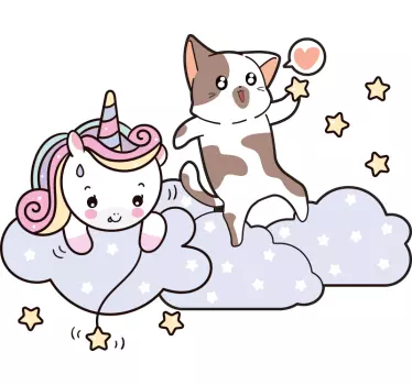 Wall stickers for kid playful unicorn adventure - TenStickers