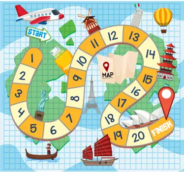 board game map decals for furniture - TenStickers