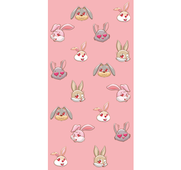 rabbit set clipart window sticker - TenStickers