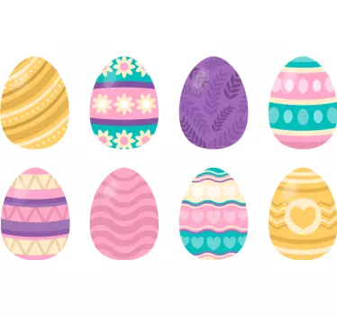 Different easter eggs wallpaper decal - TenStickers