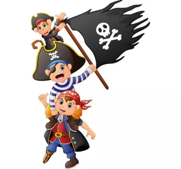 Wall stickers for kid playful pirate crew - TenStickers