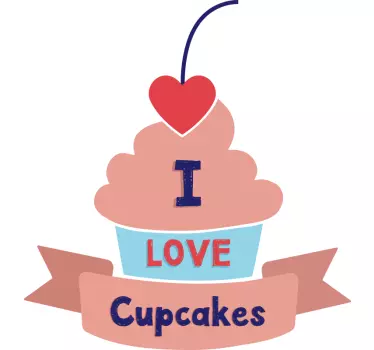 Cuisine wall sticker cupcake love art - TenStickers