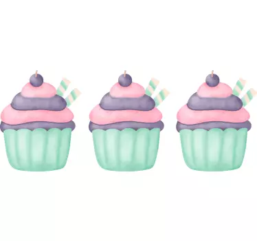 Cuisine wall sticker cupcake kitchen decor - TenStickers