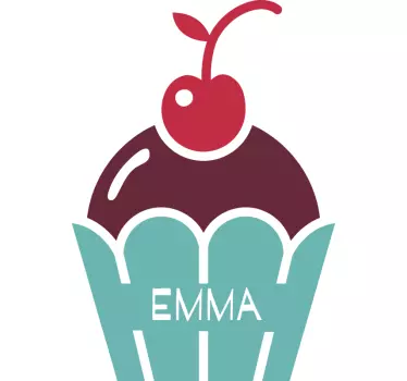 Food sticker custom cupcake design - TenStickers
